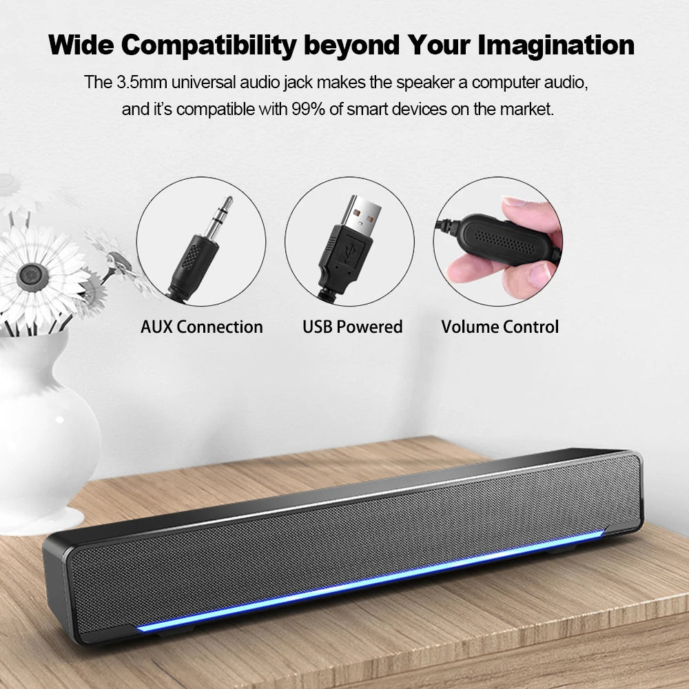 New Soundbar Wired And Wireless Bluetooth 5.0 Speaker For TV Soundbar With Subwoofer Wireless Bluetooth Sound Bar For TV Laptop