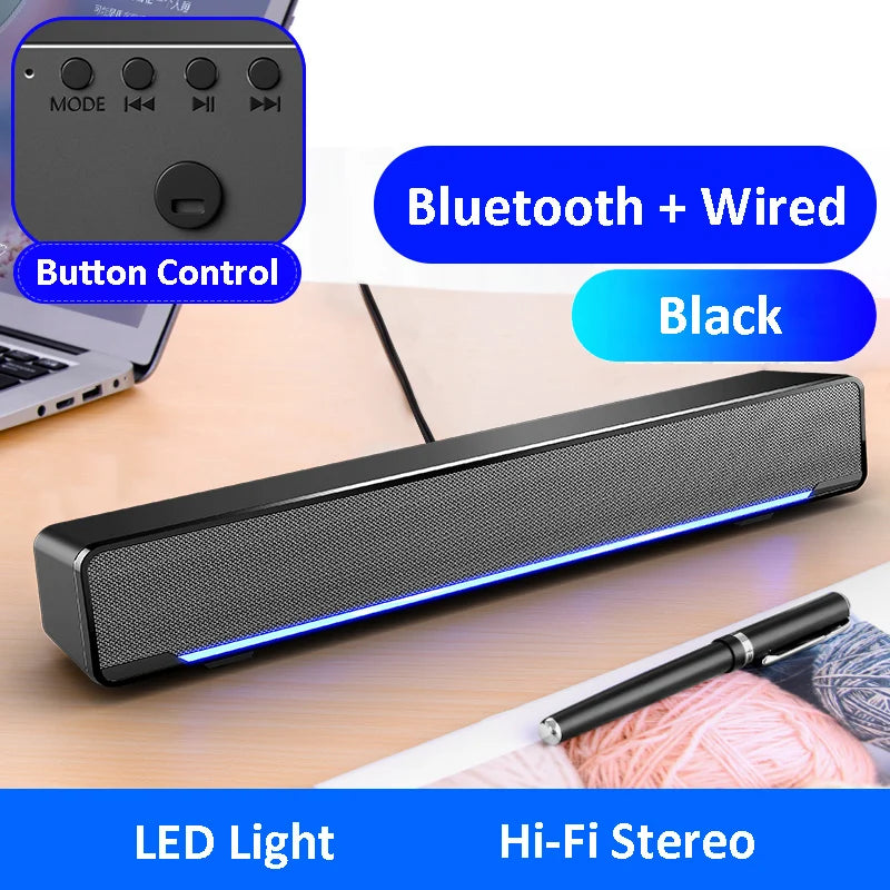 New Soundbar Wired And Wireless Bluetooth 5.0 Speaker For TV Soundbar With Subwoofer Wireless Bluetooth Sound Bar For TV Laptop