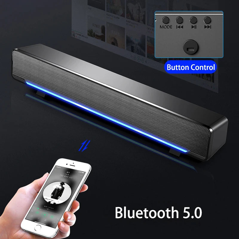 New Soundbar Wired And Wireless Bluetooth 5.0 Speaker For TV Soundbar With Subwoofer Wireless Bluetooth Sound Bar For TV Laptop