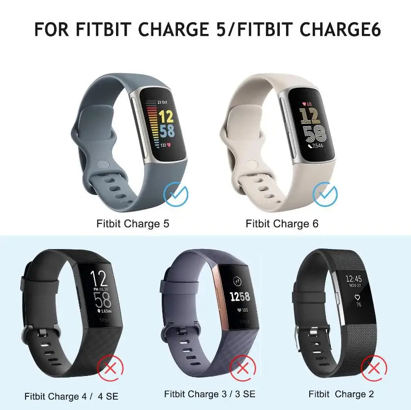Smartwatch Band for Fitbit Charge 5 6 Strap Adjustable Watchband for Fitbit Charge 5/Charge 6 Correa Wistband Replacement Bands