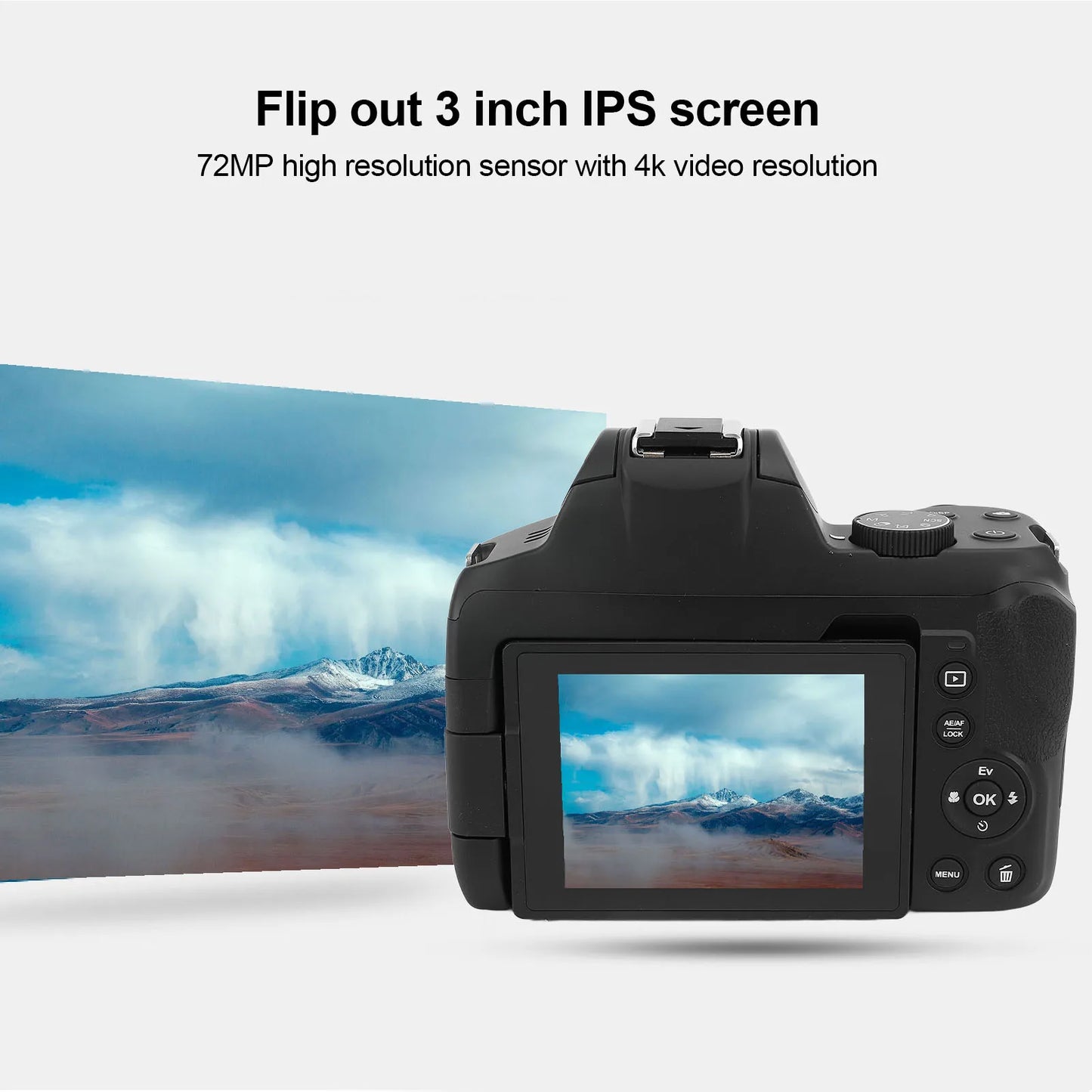 Digital Zoom Camera Digital Camera 12x Digital Zoom Slow Motion Image Stabilization Webcam with Telescopic Lens for Photography