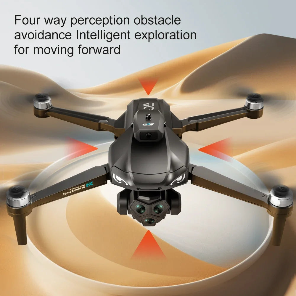 Drones with HD Three Cameras M33 360°Obstacle Avoidance Zoom Screen RC WIFI 20Min ESC Brushless FPV Drone Toys