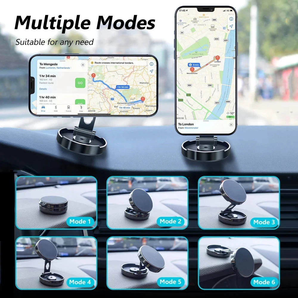 Mobile Phone Stand Strong Magnetic Car Holder 720 ° Foldable Round Bracket Support for Universal Phones Mount Holders in Car