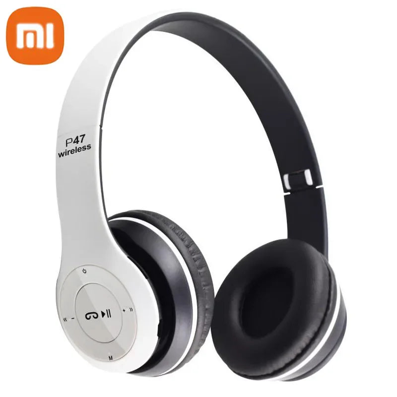 Wireless Headphones Foldable HIFI Headset Noise Cancelling Earphone with Mic USB Adaptor For iPhone Game P47 Earbuds
