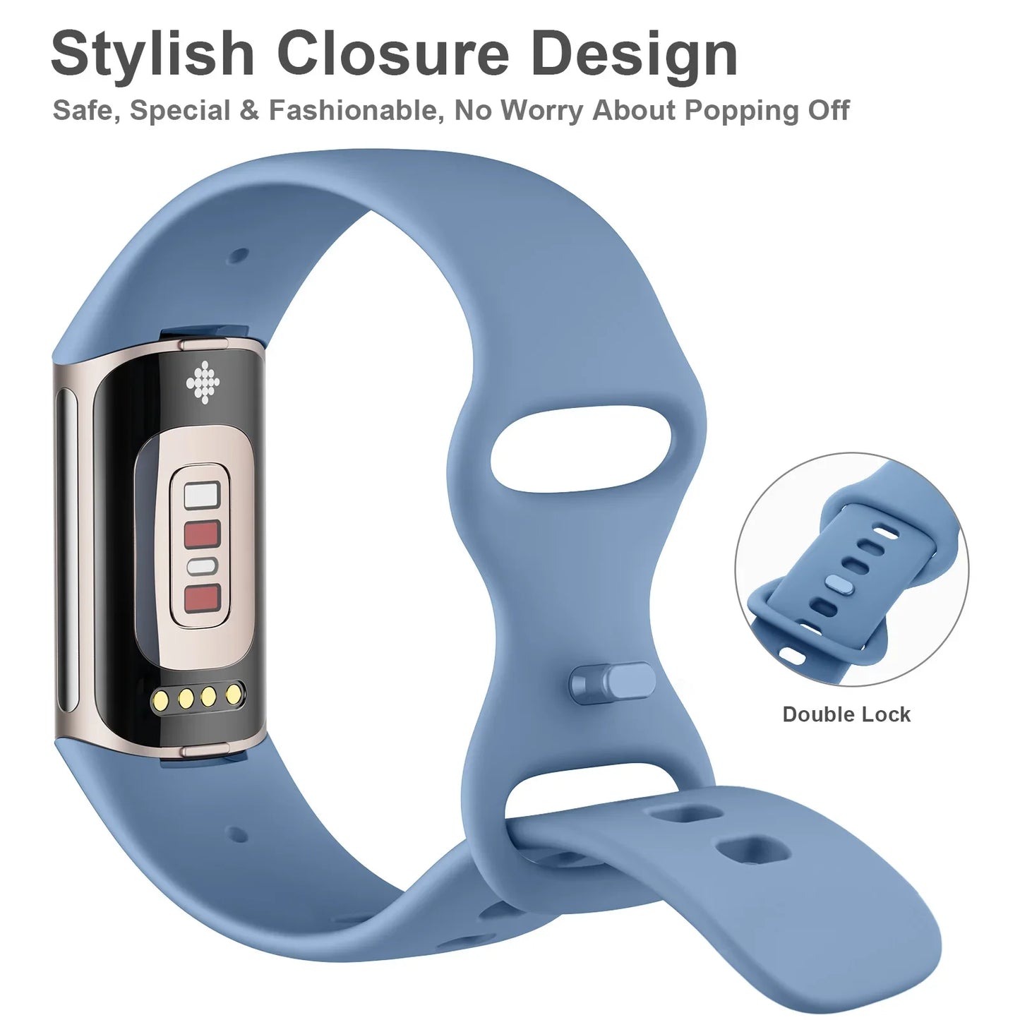 Smartwatch Band for Fitbit Charge 5 6 Strap Adjustable Watchband for Fitbit Charge 5/Charge 6 Correa Wistband Replacement Bands