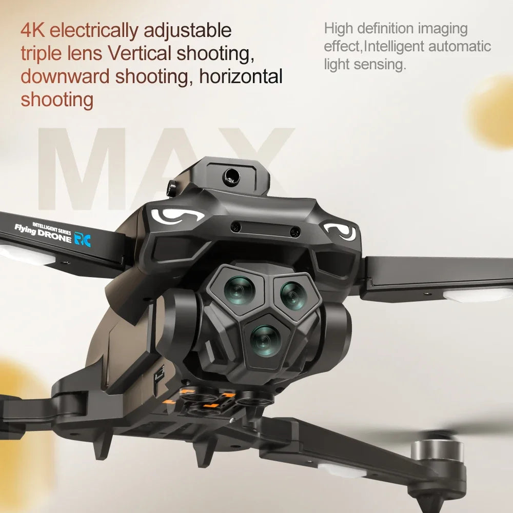 Drones with HD Three Cameras M33 360°Obstacle Avoidance Zoom Screen RC WIFI 20Min ESC Brushless FPV Drone Toys