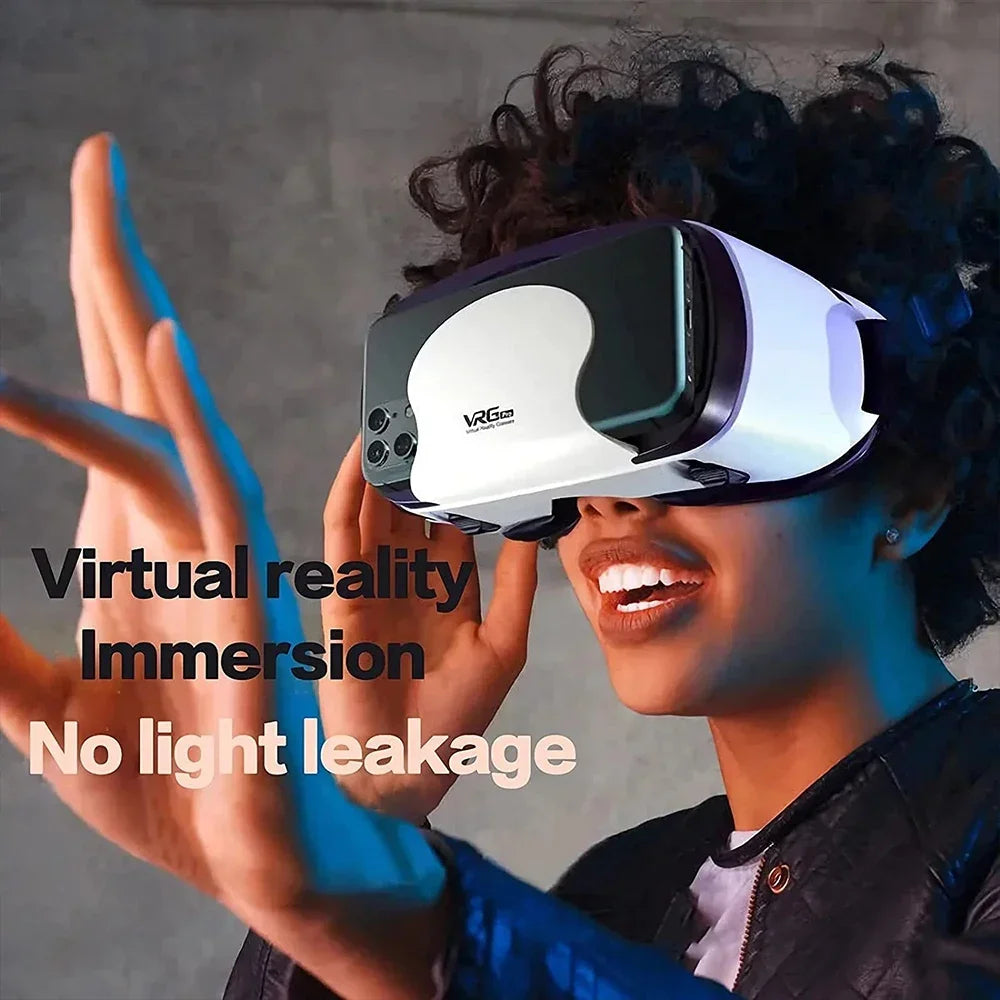 VR Virtual Reality 3D Smart Glasses Stereo Helmet Headset With Remote Controller For IOS Android Smartphones Virtual World 7"
