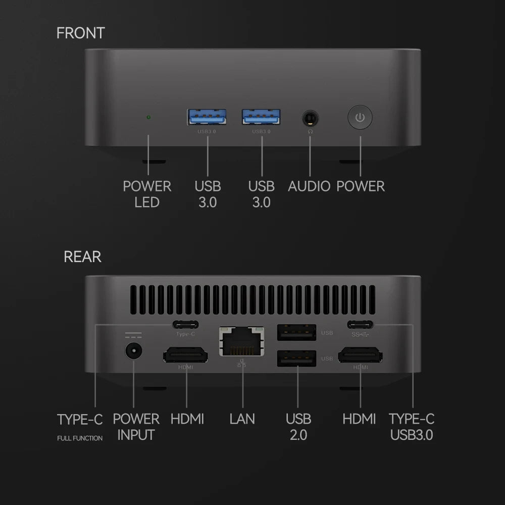 2025 MINI PC Windows 11 Intel Core N5095A DDR4 16GB 1TB SSD M.2 1000M 4K Mini Computer for 3 Screen WiFi 6 BT5.2 Desktop