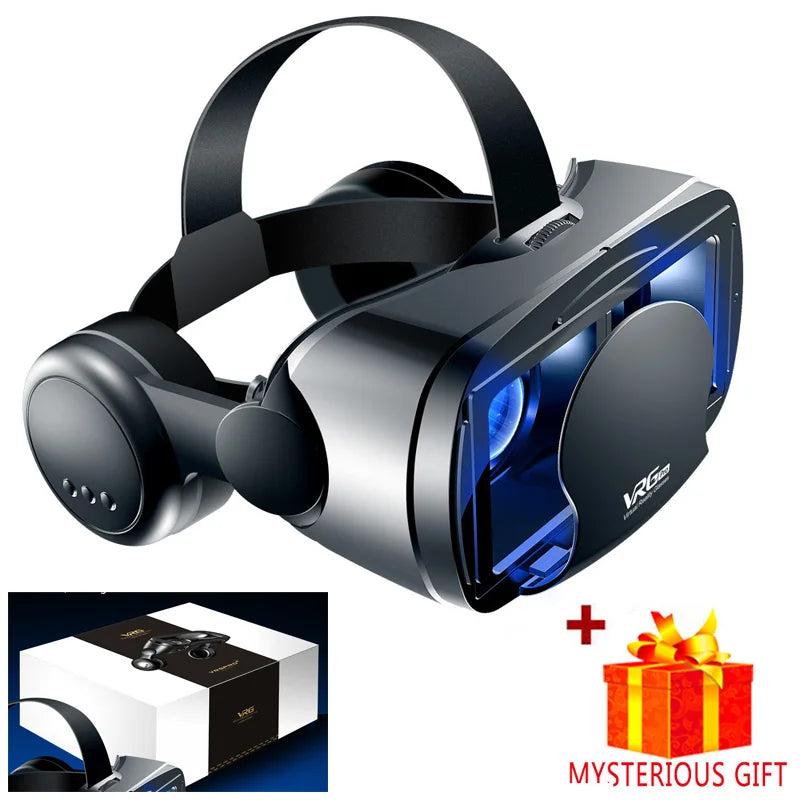 VRG Pro VR Glasses Virtual Reality Headset Devices Viar 3D Helmet Goggles Lenses Smart For Smartphone Cell Phone With Controller