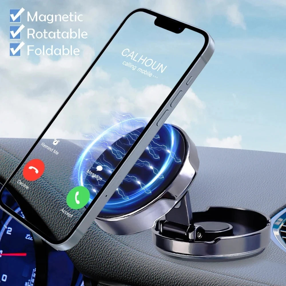 Mobile Phone Stand Strong Magnetic Car Holder 720 ° Foldable Round Bracket Support for Universal Phones Mount Holders in Car