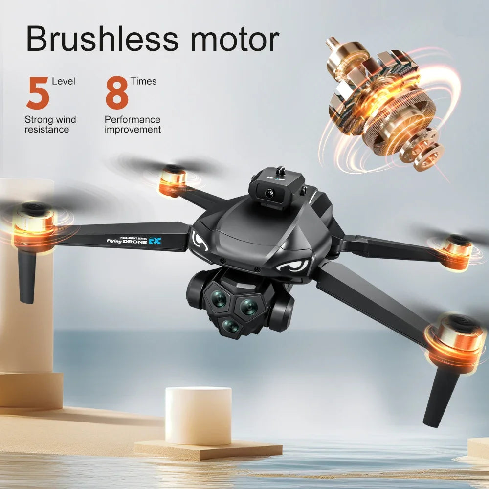 Drones with HD Three Cameras M33 360°Obstacle Avoidance Zoom Screen RC WIFI 20Min ESC Brushless FPV Drone Toys