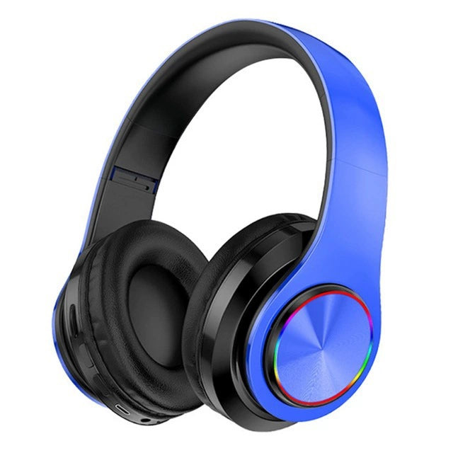 B39 Bluetooth Headphone Head-Mounted Wireless Luminous Colorful Breathing Light Card Foldable Sports Dynamic Bass Boost Music Headset