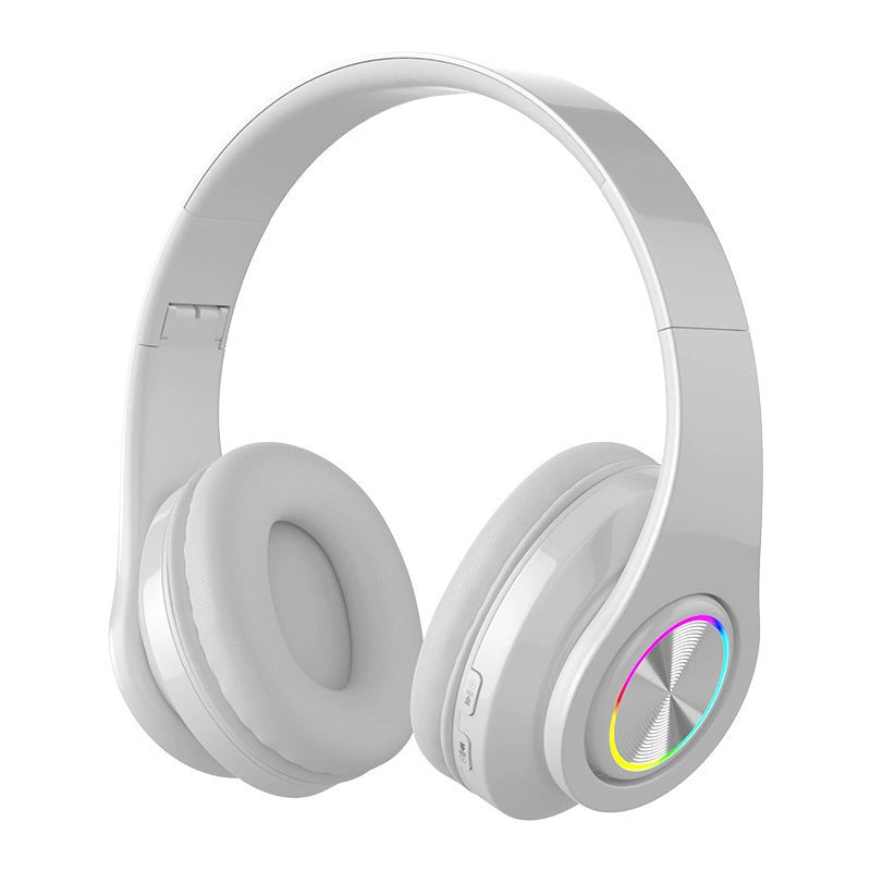 B39 Bluetooth Headphone Head-Mounted Wireless Luminous Colorful Breathing Light Card Foldable Sports Dynamic Bass Boost Music Headset