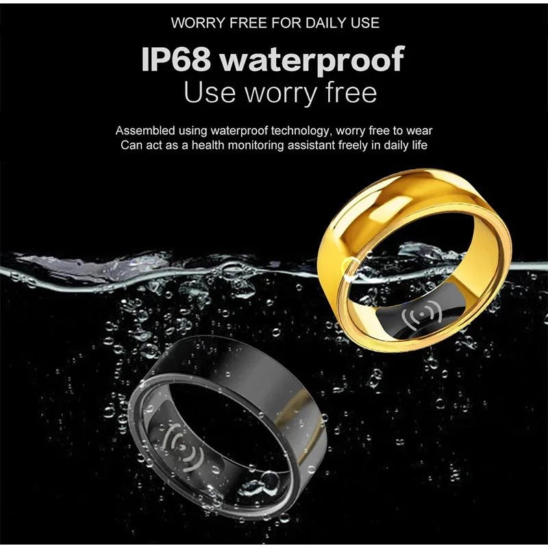 Smart Ring Health Monitor For Men Women Thermometer Blood Pressure Heart Rate Sleep Monitor Ip68 Waterproof For IOS Android
