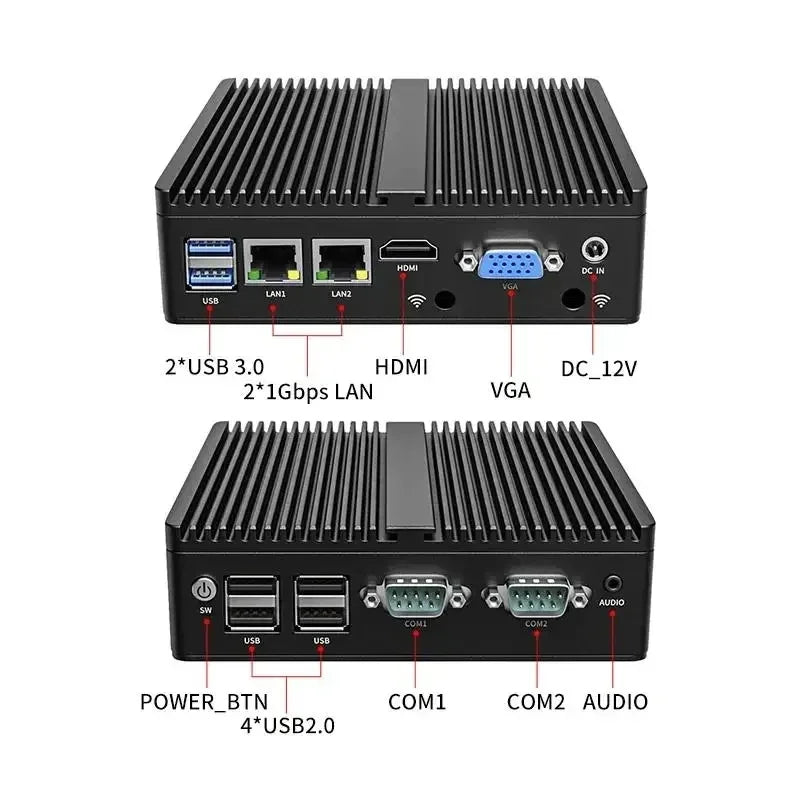Mini PC Intel N2840 Desktop Computer Pfsense DDR3L Msata SSD 2Lan 2COM VGA HD Display