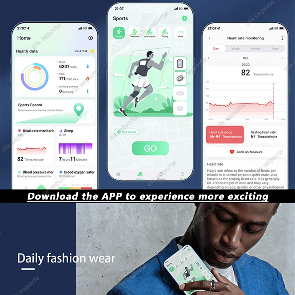 Smart Ring Men Women LED Display Screen,Gift Ring,Heart Rate Blood Oxygen Monitor,Multi Sport Modes,5ATM & IP68 Waterproof Rings